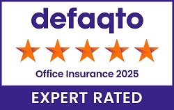 Defaqto 5‑Star Expert Rated badge for Office Insurance 2025.